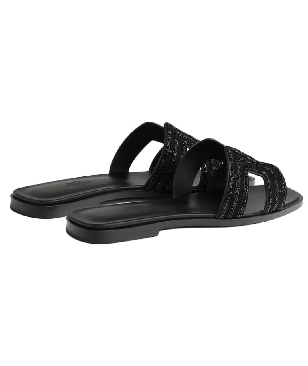 HERMES Черные шлепанцы, фото 5