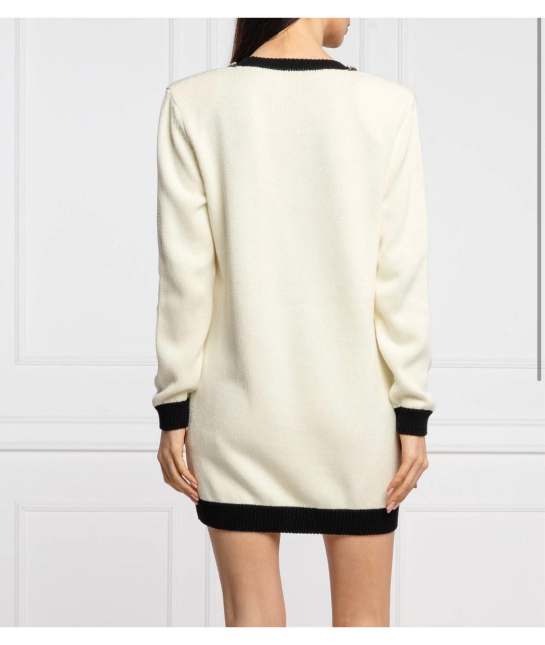 ELISABETTA FRANCHI Бежевое хлопковое повседневное платье, фото 4