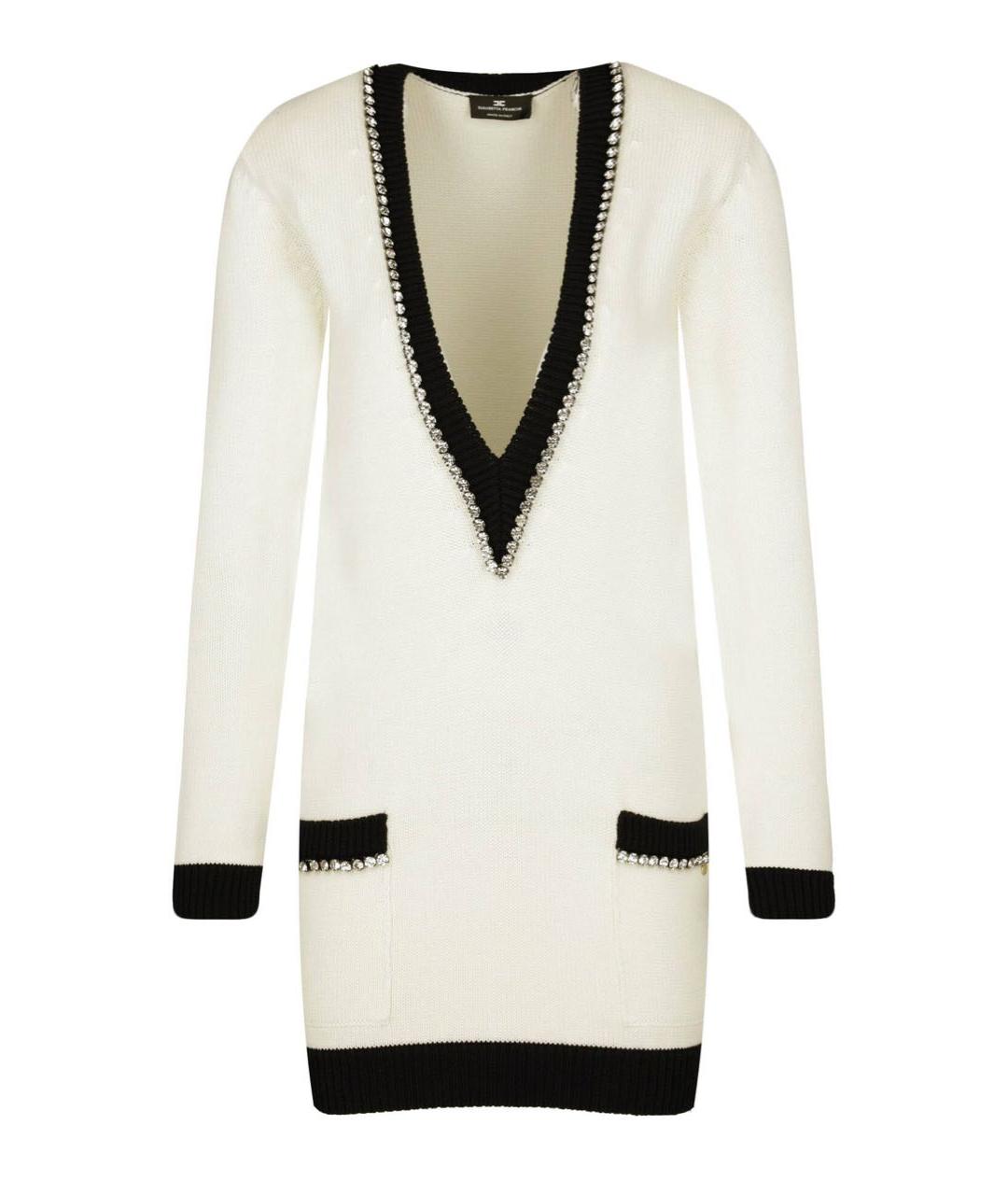 ELISABETTA FRANCHI Бежевое хлопковое повседневное платье, фото 1