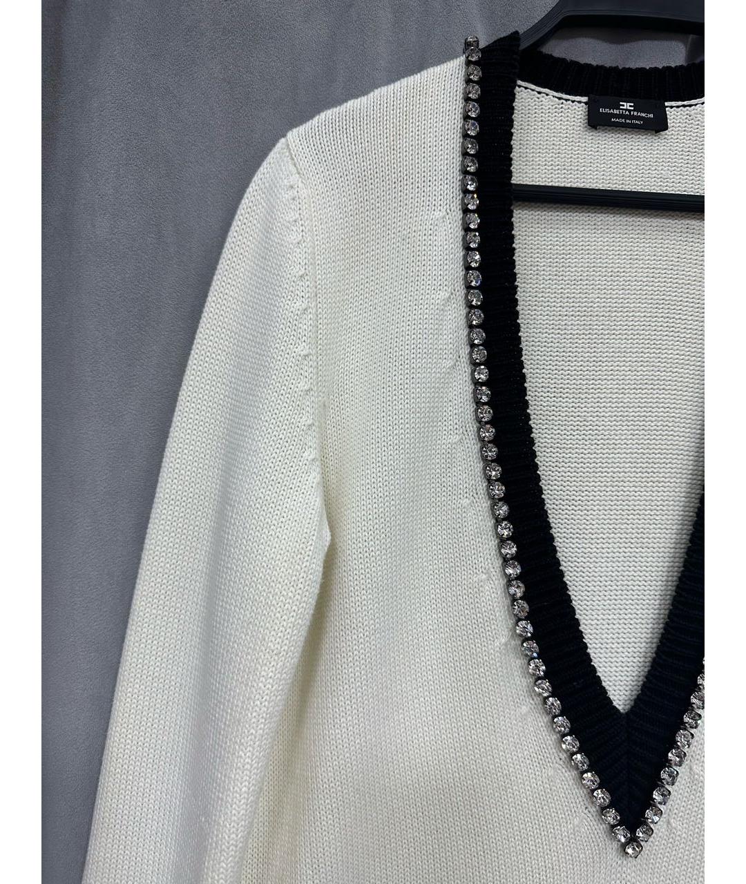 ELISABETTA FRANCHI Бежевое хлопковое повседневное платье, фото 5