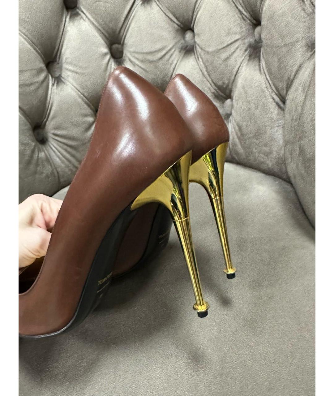 TOM FORD Коричневые кожаные туфли, фото 4