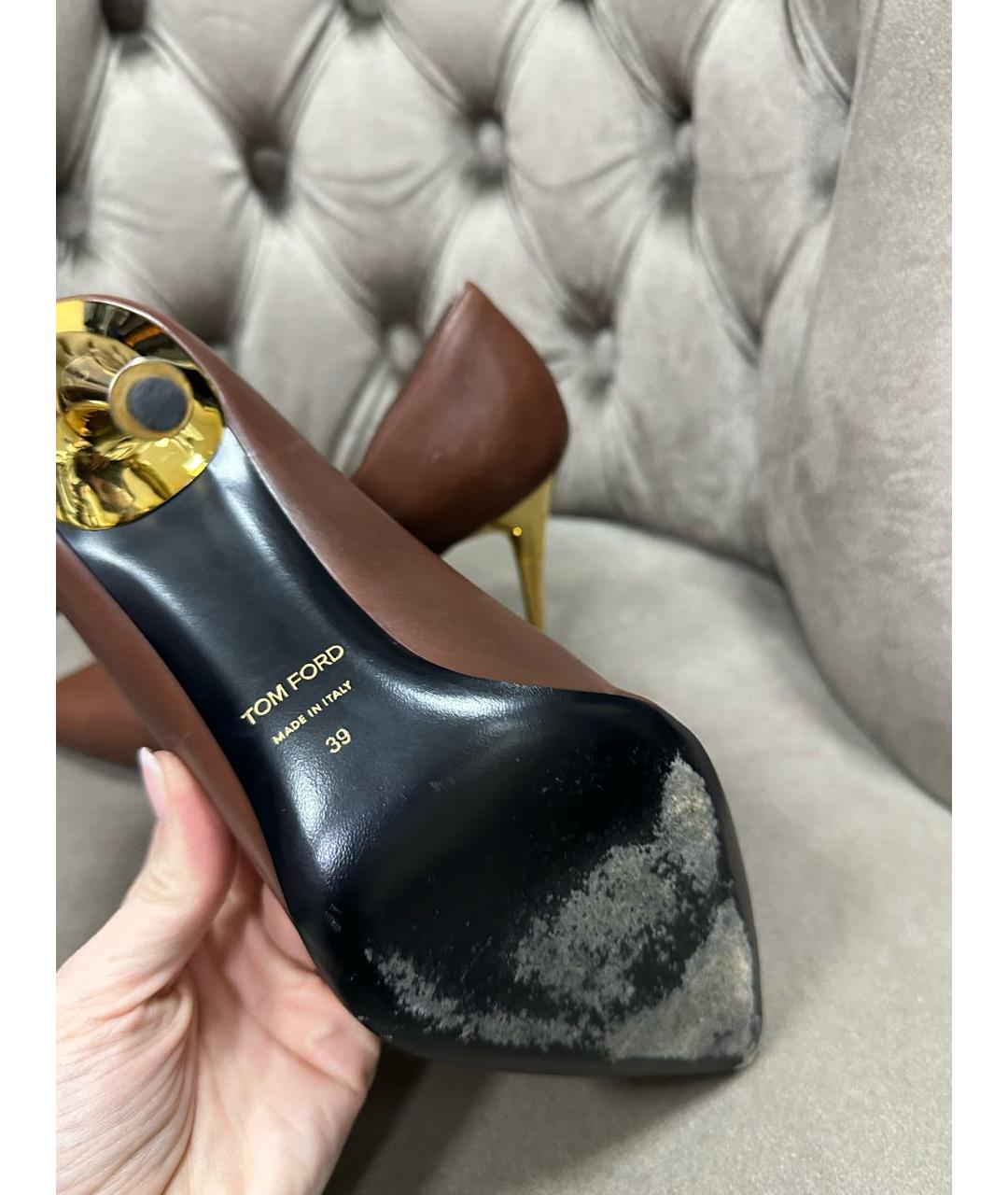 TOM FORD Коричневые кожаные туфли, фото 5
