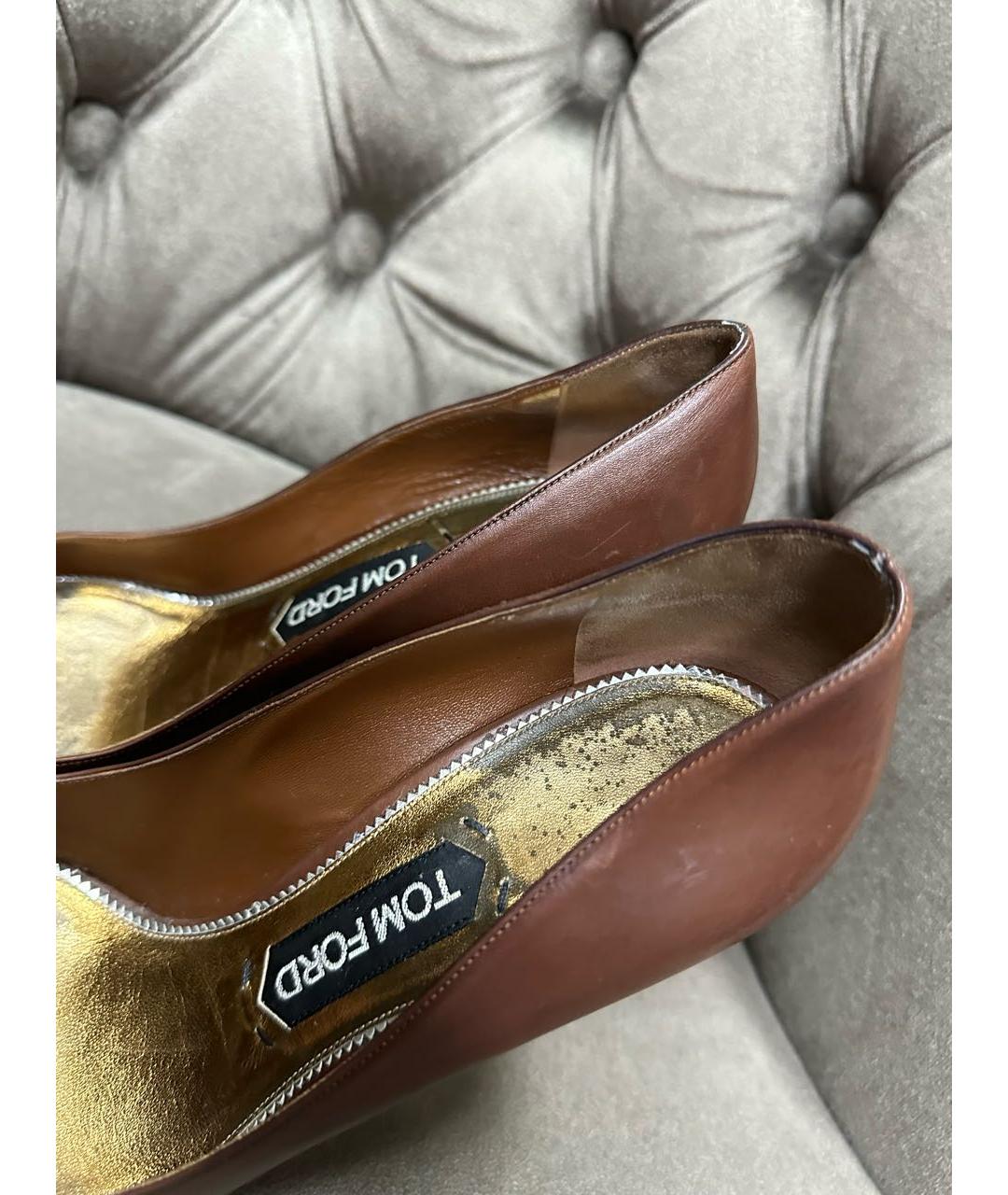 TOM FORD Коричневые кожаные туфли, фото 3