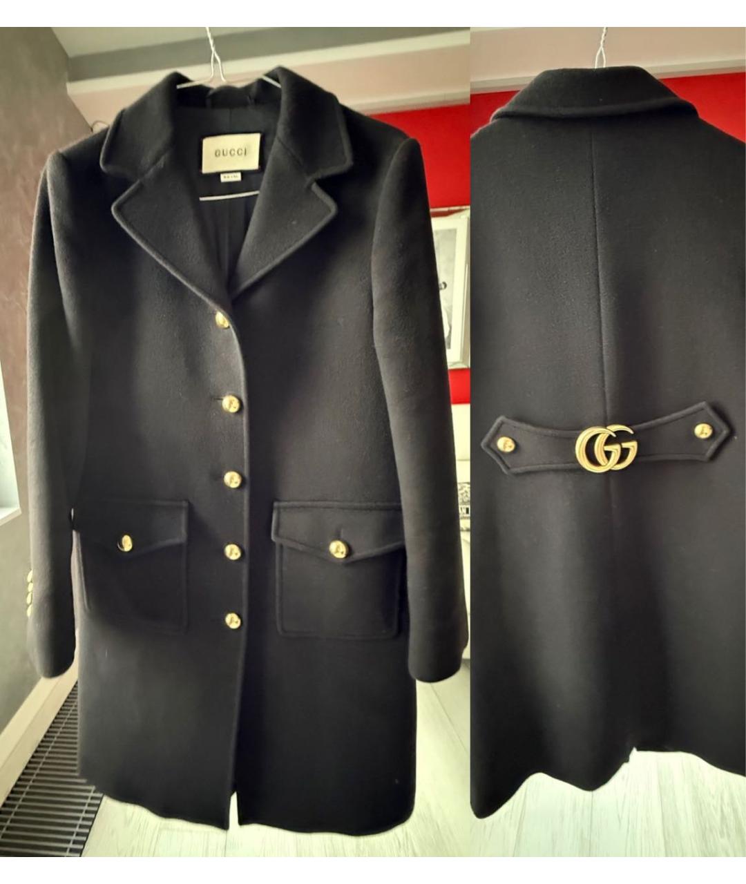 GUCCI Черное шерстяное пальто, фото 6