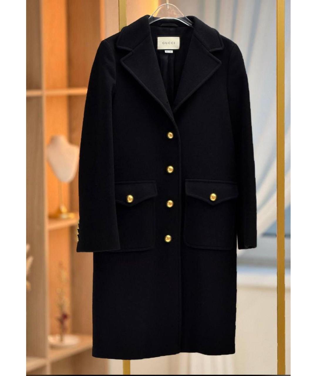GUCCI Черное шерстяное пальто, фото 5