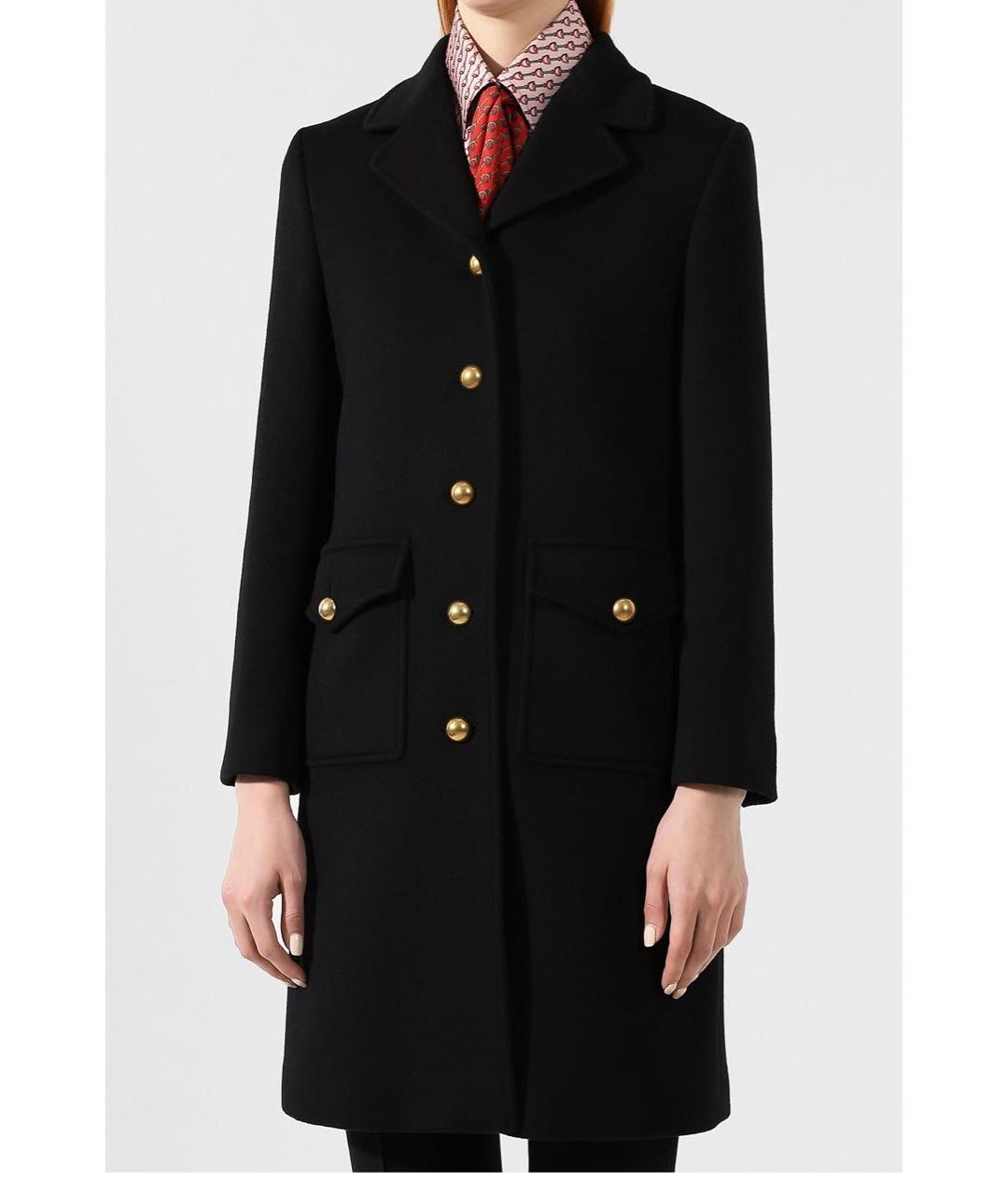 GUCCI Черное шерстяное пальто, фото 3