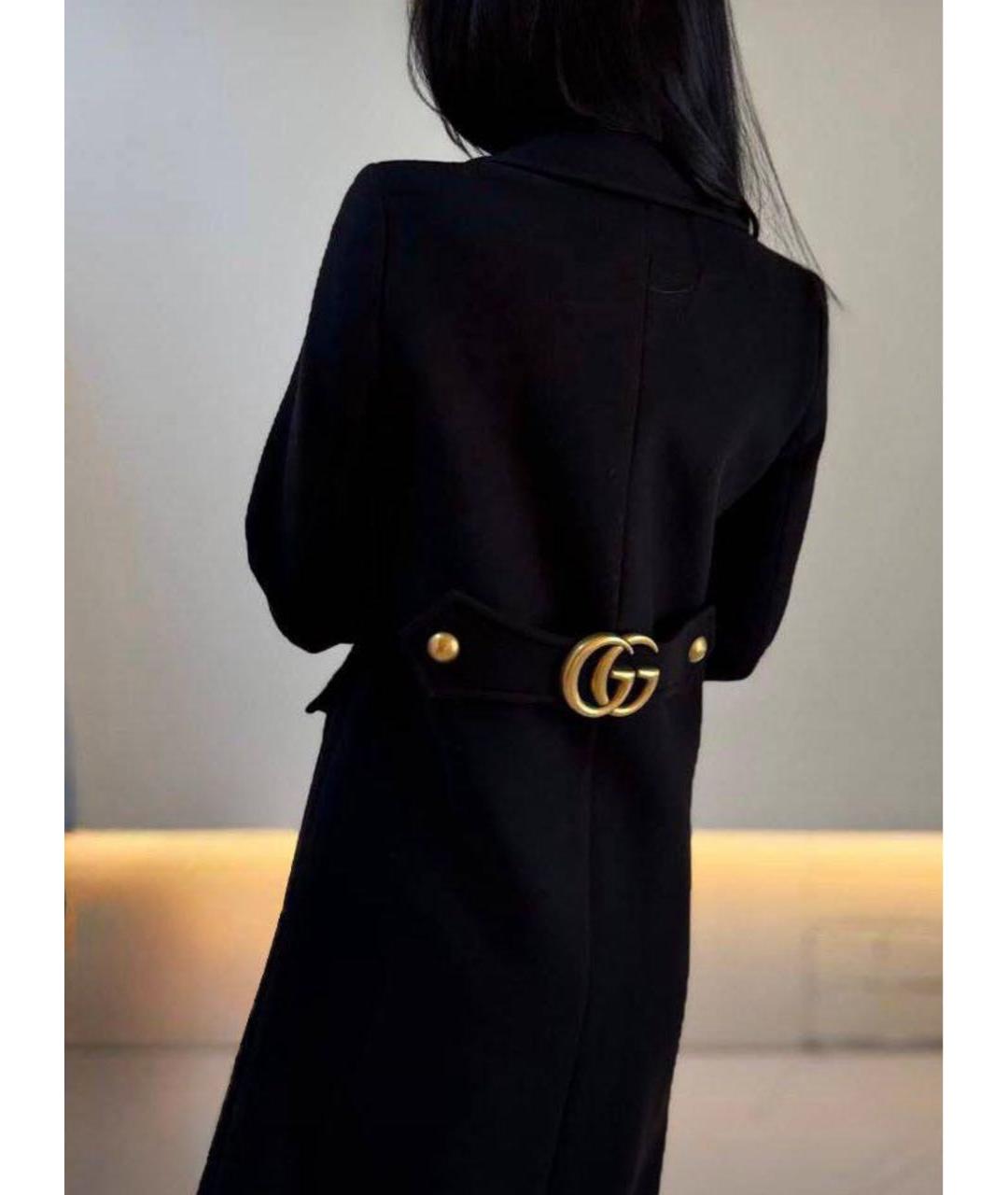 GUCCI Черное шерстяное пальто, фото 4