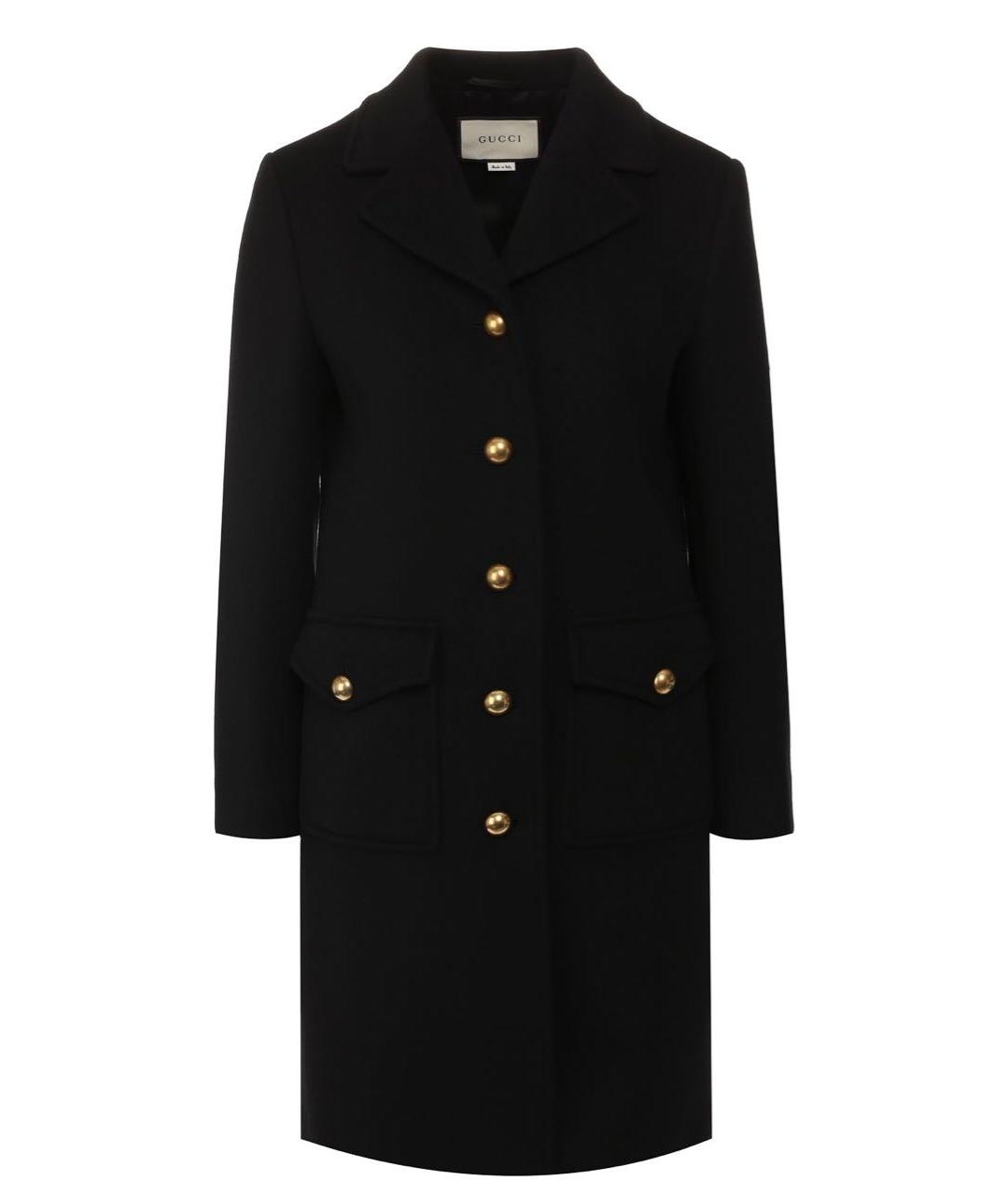 GUCCI Черное шерстяное пальто, фото 1