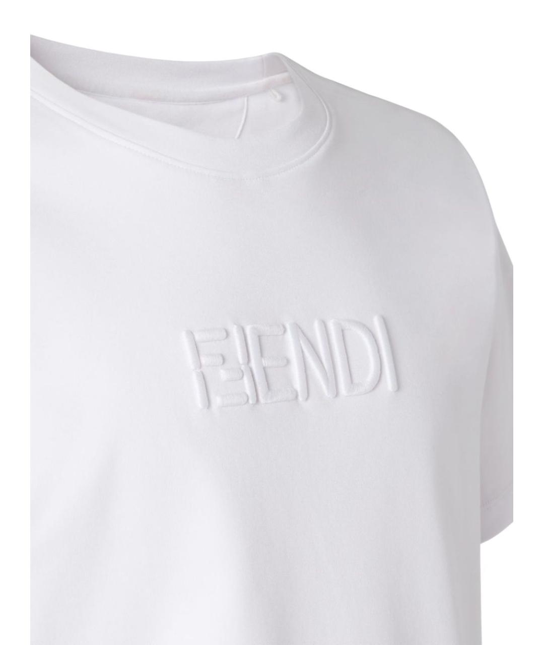 FENDI Белая хлопковая футболка, фото 2