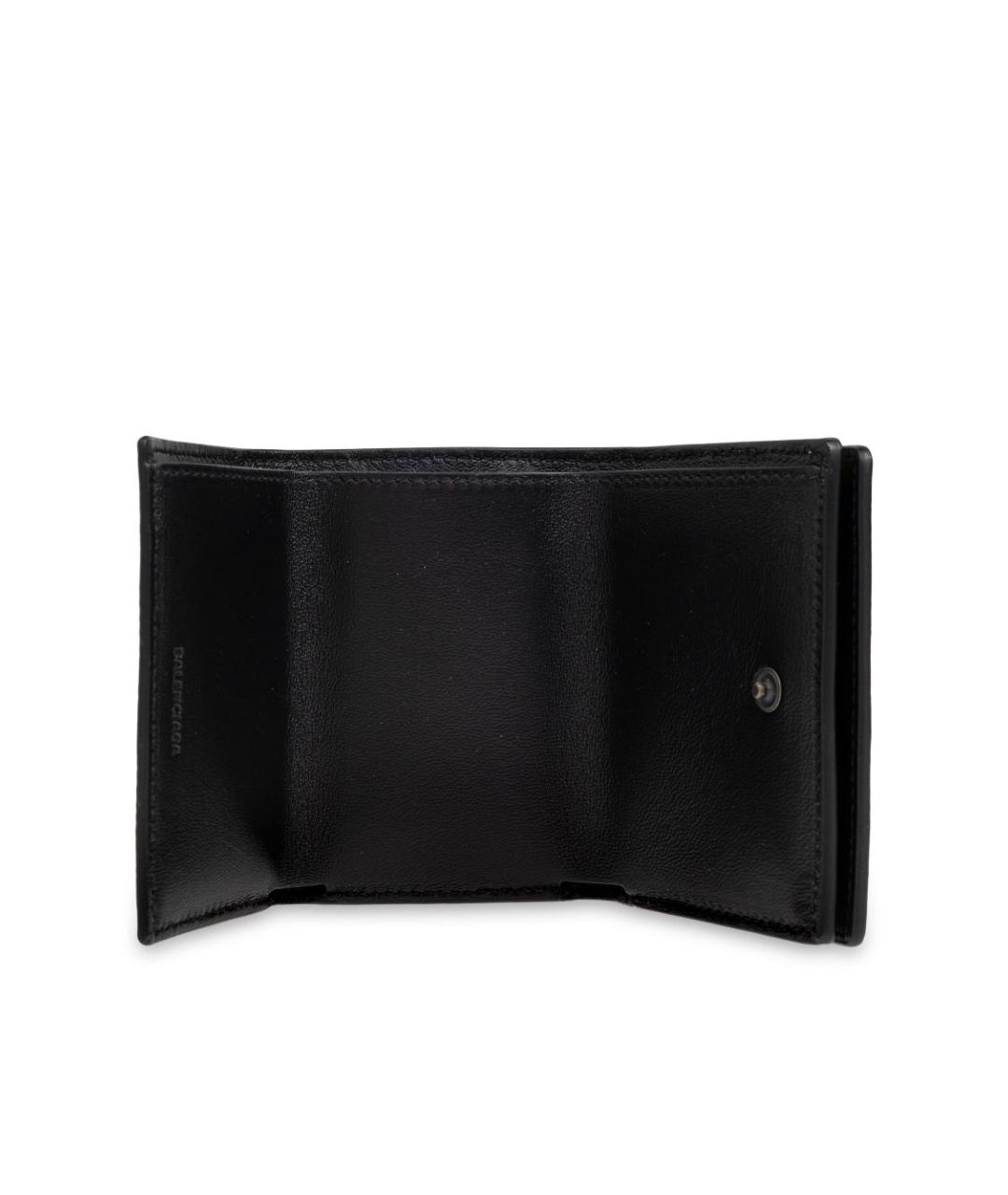 BALENCIAGA Черный кожаный кошелек, фото 3