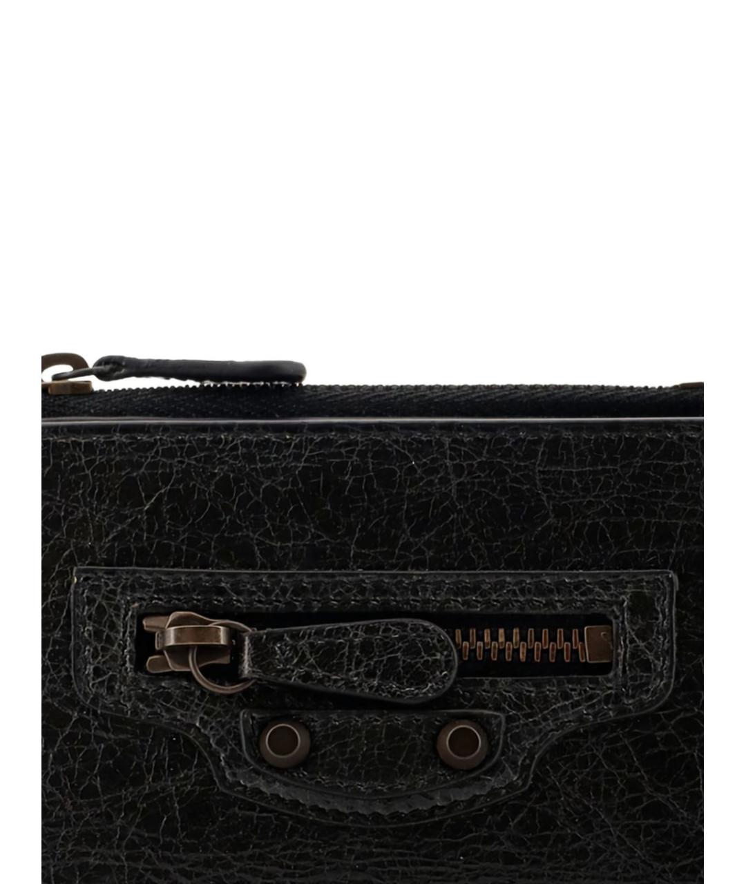 BALENCIAGA Черный кожаный кошелек, фото 2