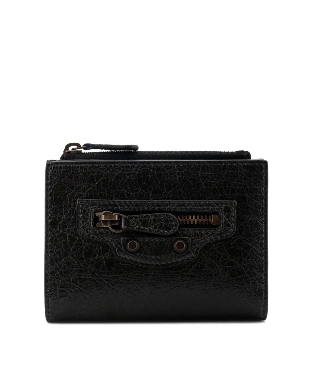 BALENCIAGA Черный кожаный кошелек, фото 1