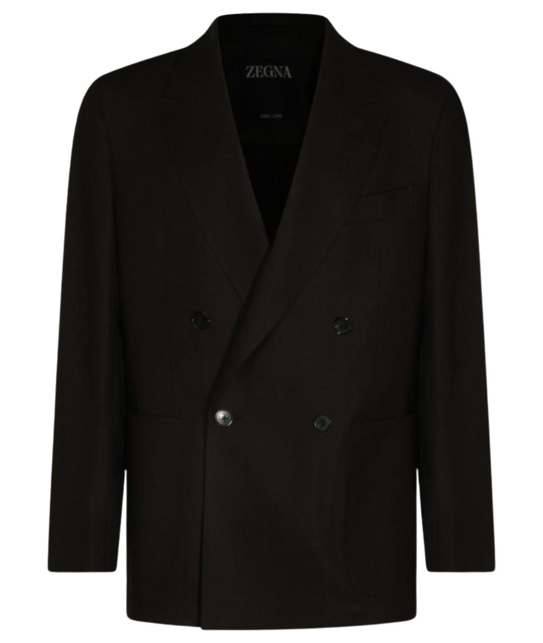 ZEGNA Коричневый льняной пиджак, фото 1