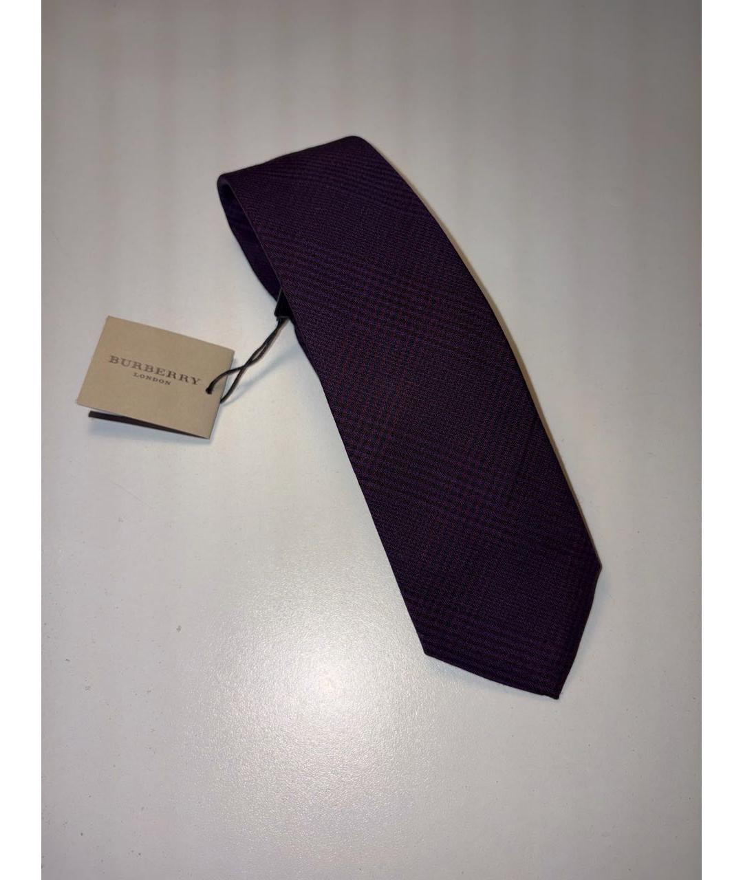BURBERRY Фиолетовый шерстяной галстук, фото 4