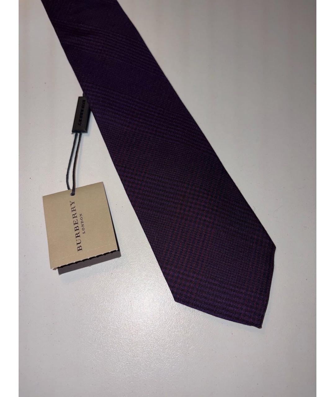 BURBERRY Фиолетовый шерстяной галстук, фото 2