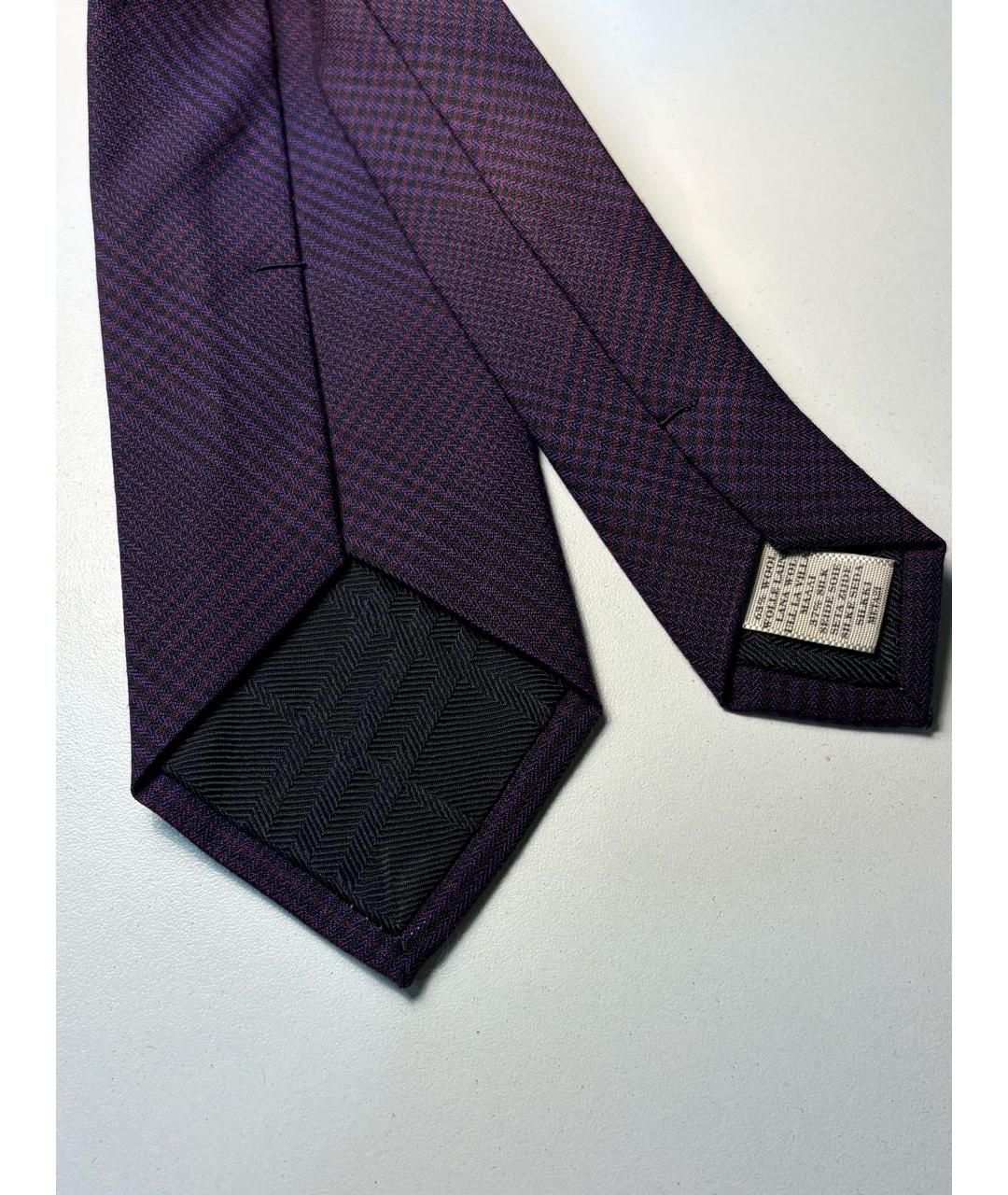 BURBERRY Фиолетовый шерстяной галстук, фото 5
