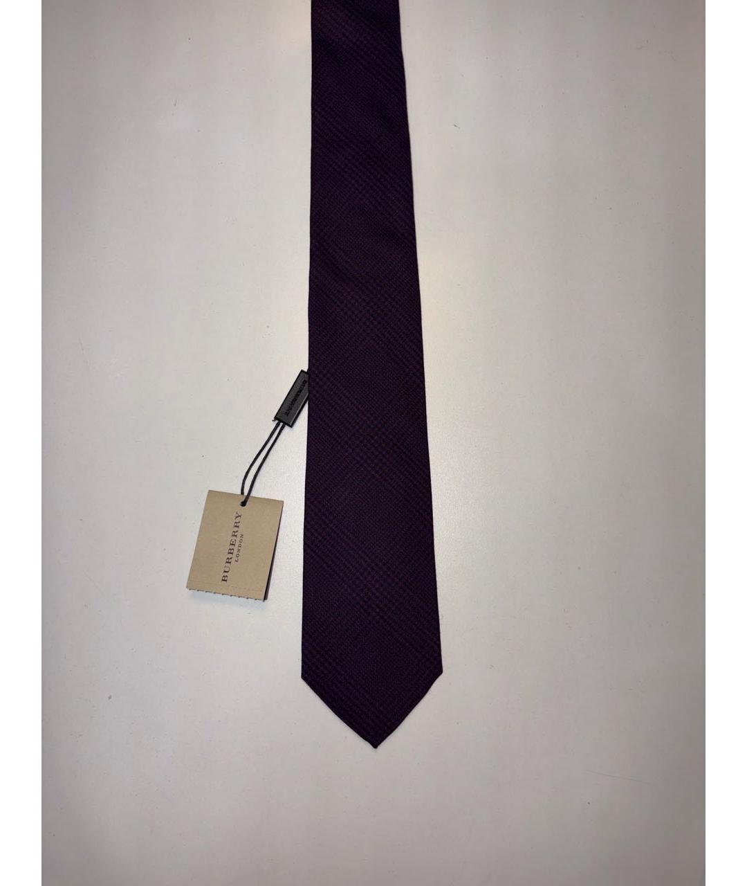 BURBERRY Фиолетовый шерстяной галстук, фото 7