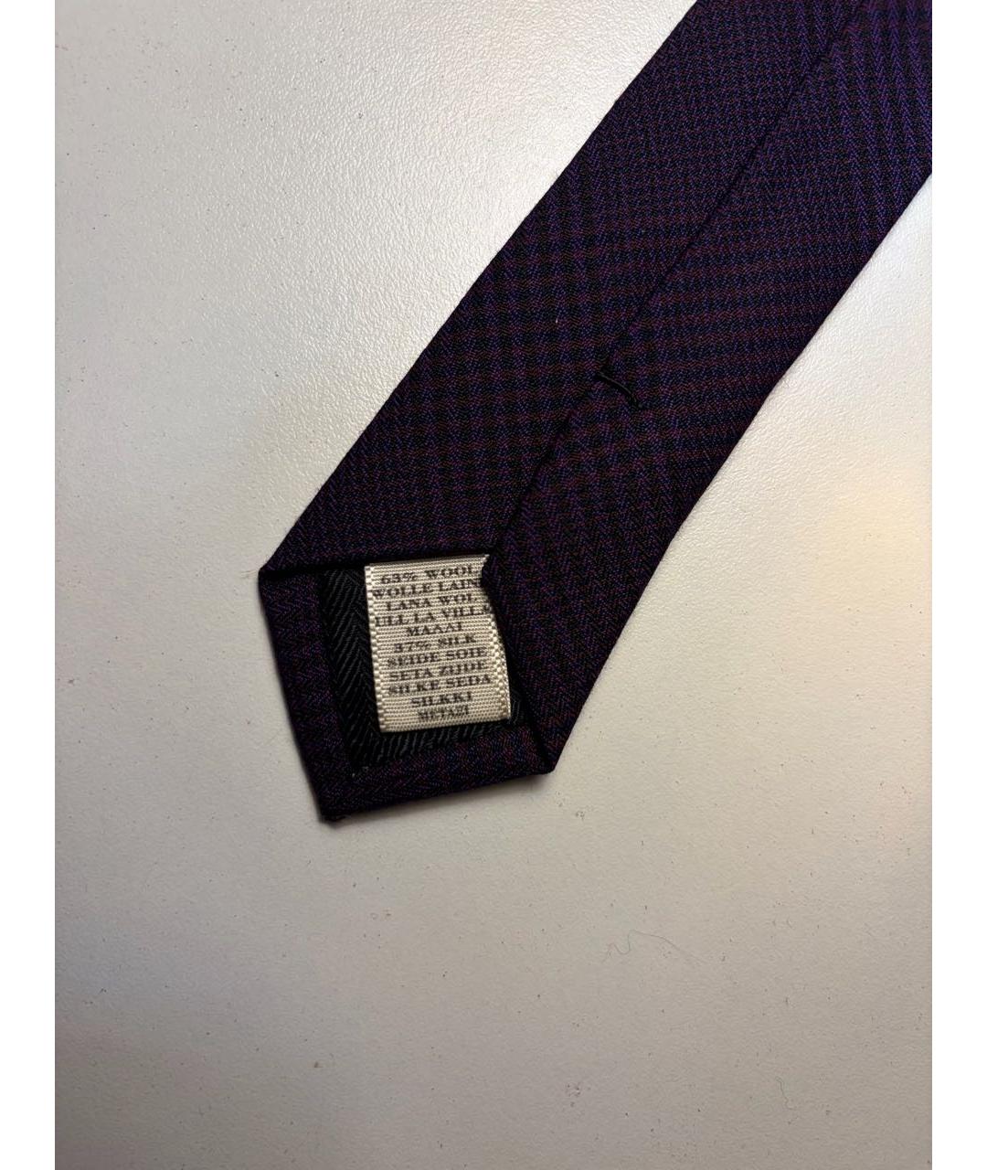 BURBERRY Фиолетовый шерстяной галстук, фото 6