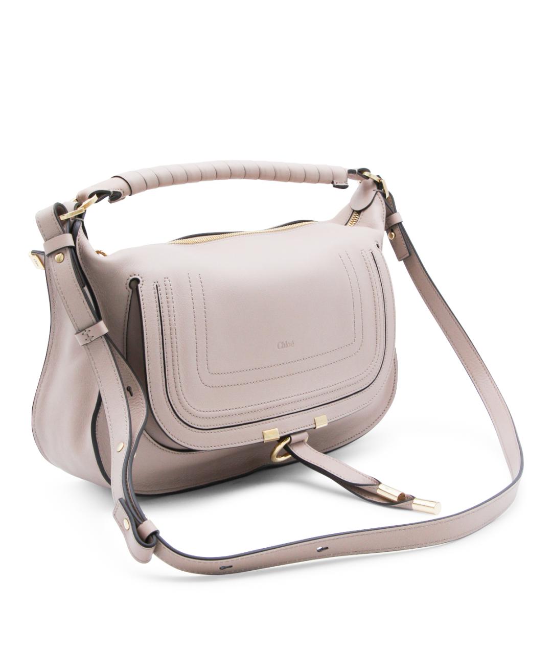 CHLOE Розовая кожаная сумка с короткими ручками, фото 3