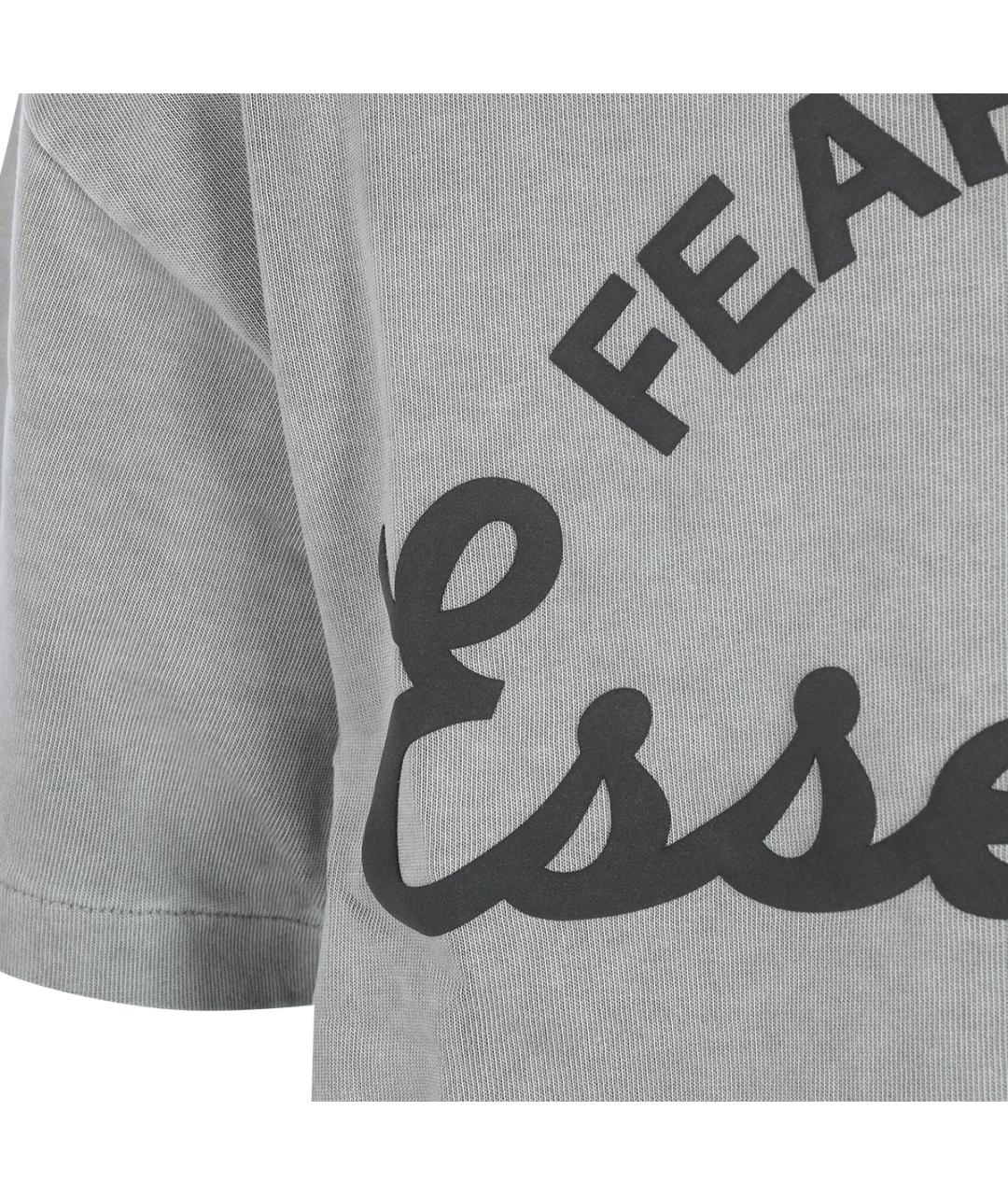 FEAR OF GOD ESSENTIALS Серая хлопковая футболка, фото 4