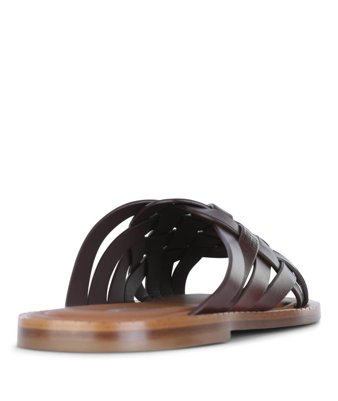 MIU MIU Коричневые шлепанцы, фото 3