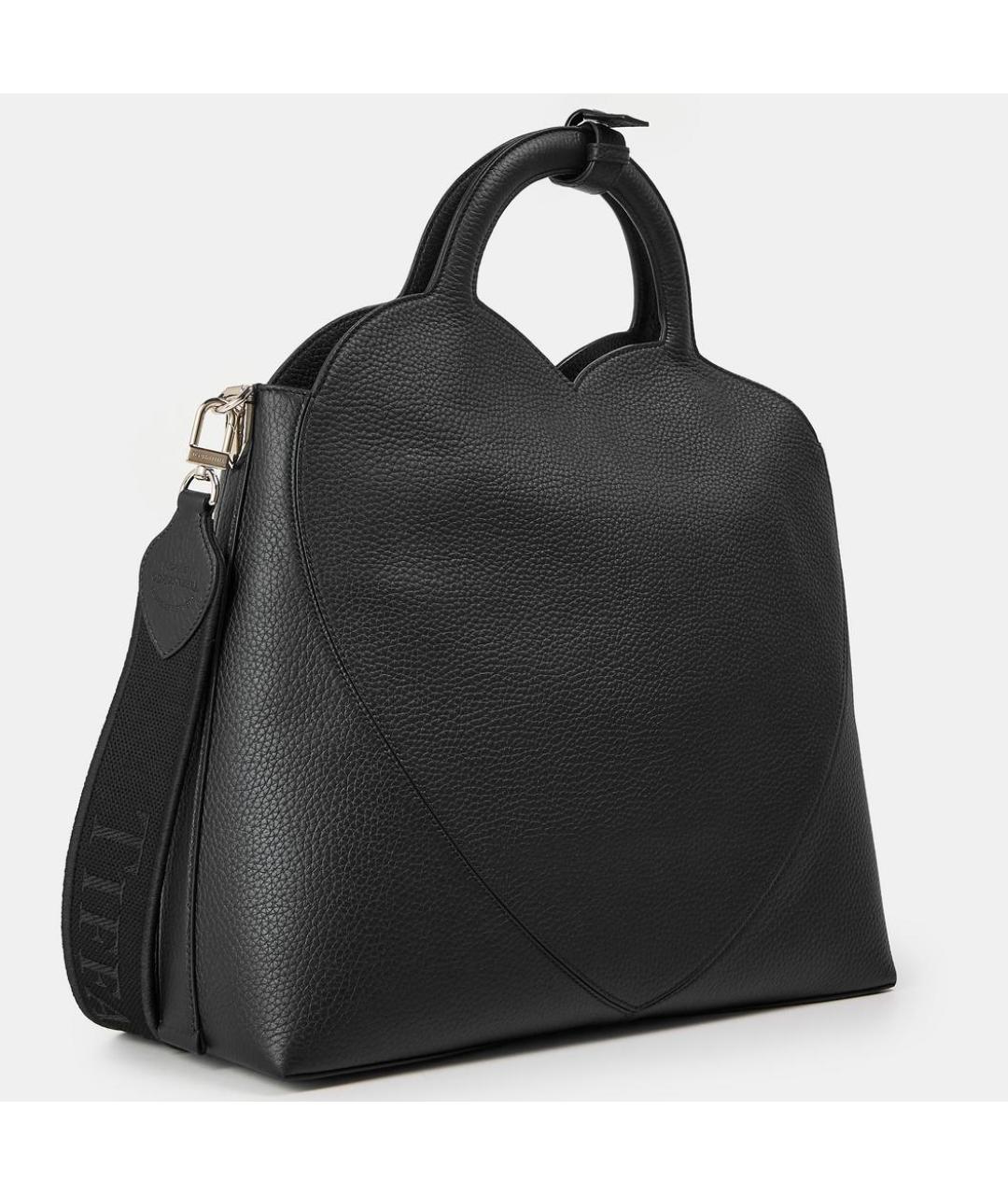 TIFFANY&CO Черная кожаная сумка с короткими ручками, фото 2