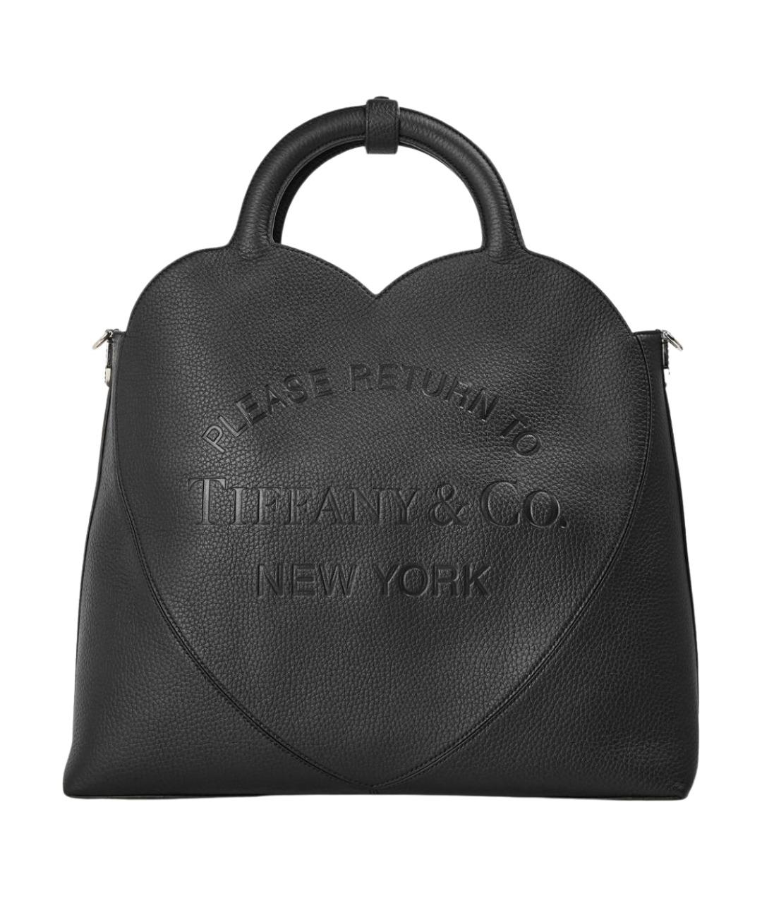 TIFFANY&CO Черная кожаная сумка с короткими ручками, фото 1