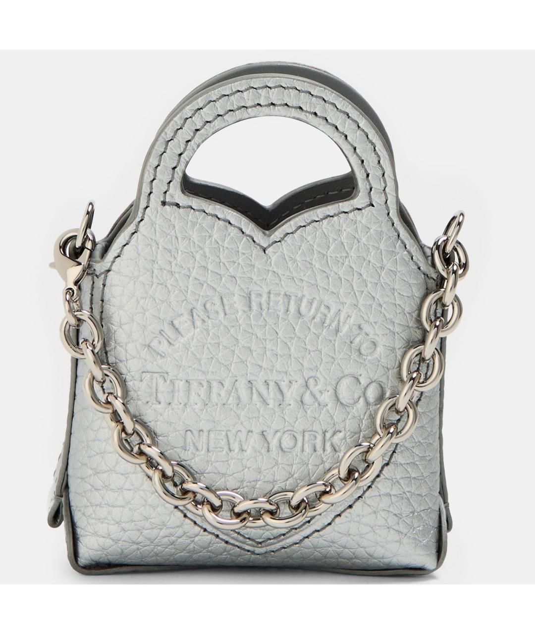 TIFFANY&CO Серебряная кожаная сумка с короткими ручками, фото 4