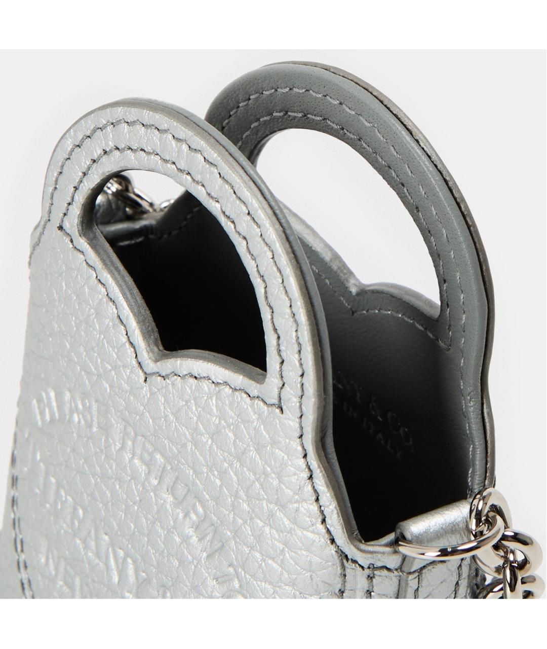 TIFFANY&CO Серебряная кожаная сумка с короткими ручками, фото 3