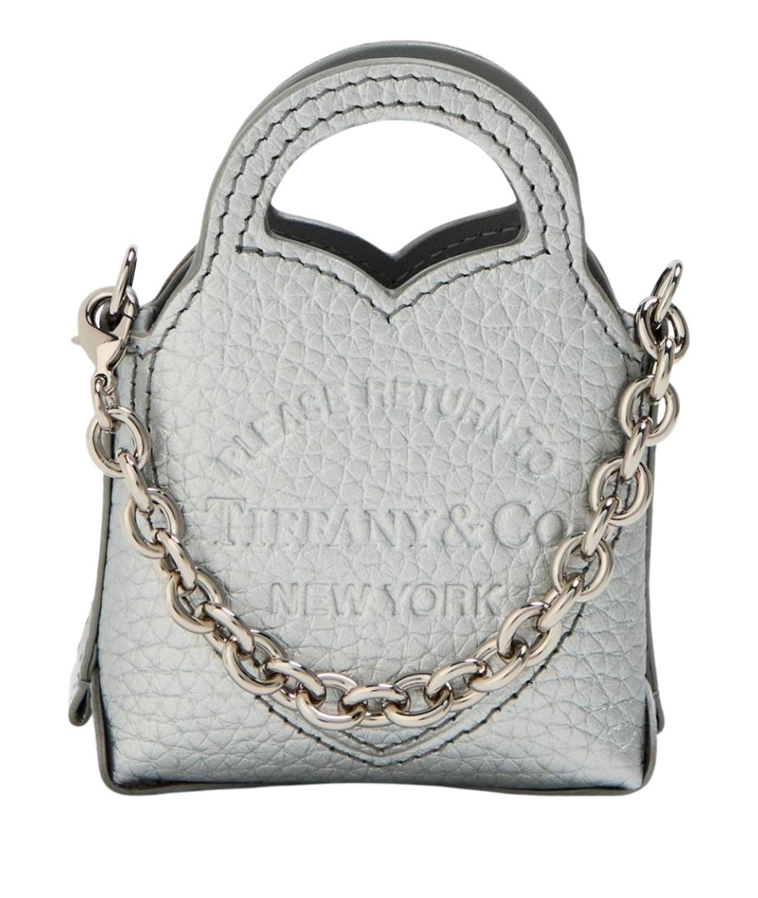 TIFFANY&CO Серебряная кожаная сумка с короткими ручками, фото 1
