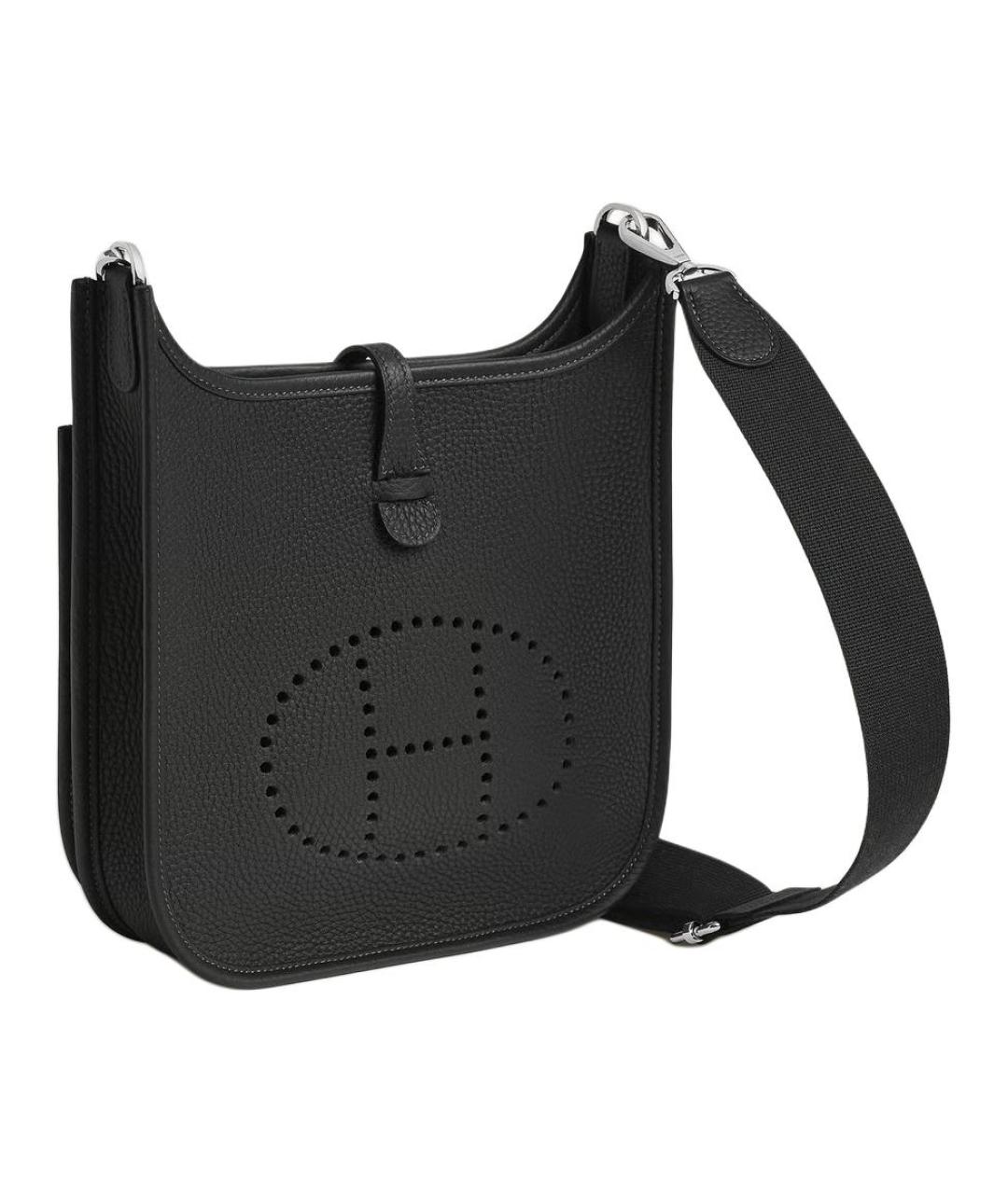 HERMES Черная кожаная сумка через плечо, фото 3