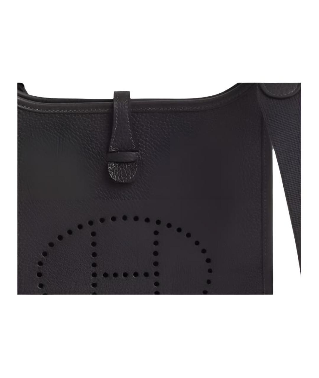 HERMES Черная кожаная сумка через плечо, фото 4