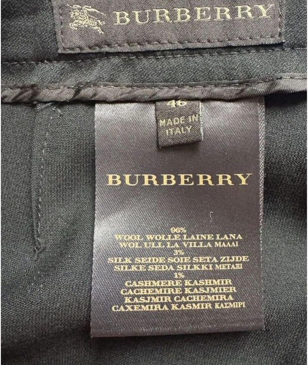 BURBERRY Черные вискозные прямые брюки, фото 3