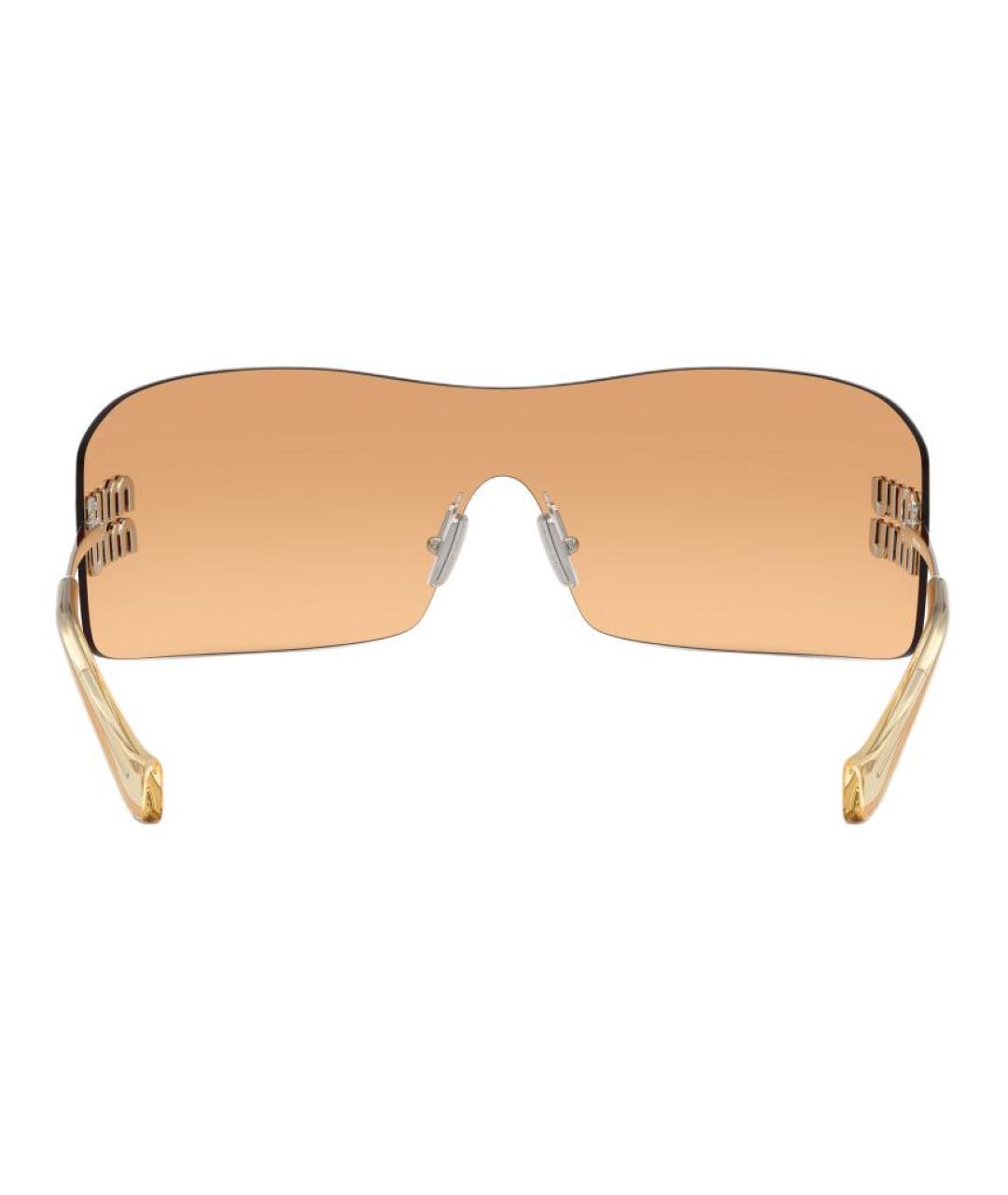 MIU MIU Серебряные металлические солнцезащитные очки, фото 3