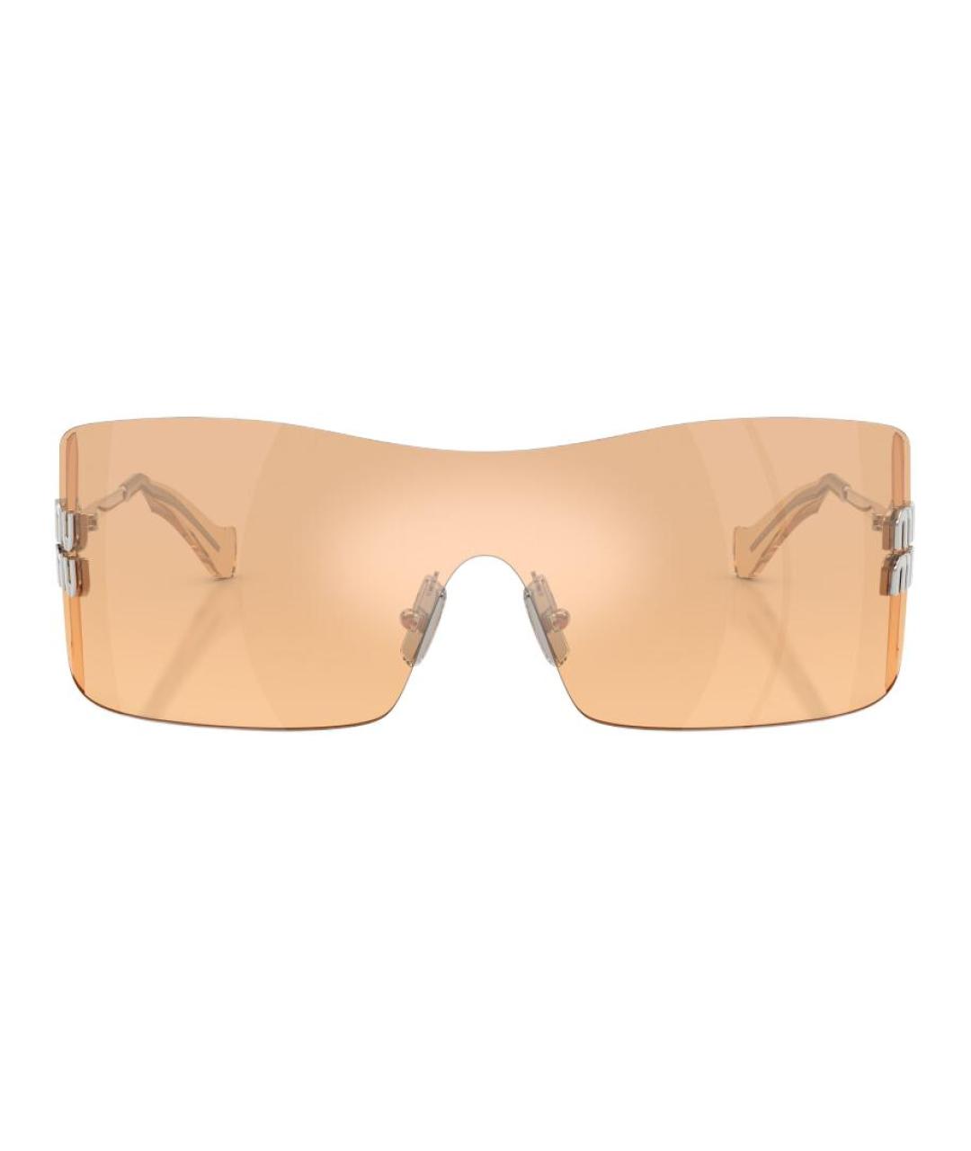 MIU MIU Серебряные металлические солнцезащитные очки, фото 2