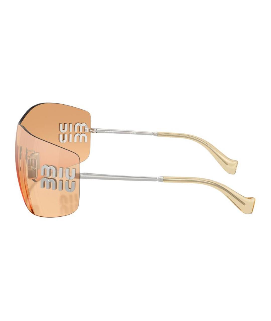 MIU MIU Серебряные металлические солнцезащитные очки, фото 4