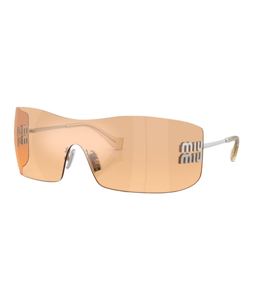 MIU MIU Серебряные металлические солнцезащитные очки, фото 1