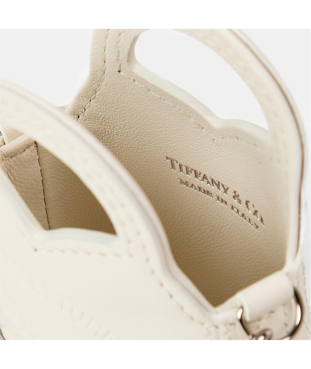 TIFFANY&CO Белая кожаная сумка с короткими ручками, фото 4