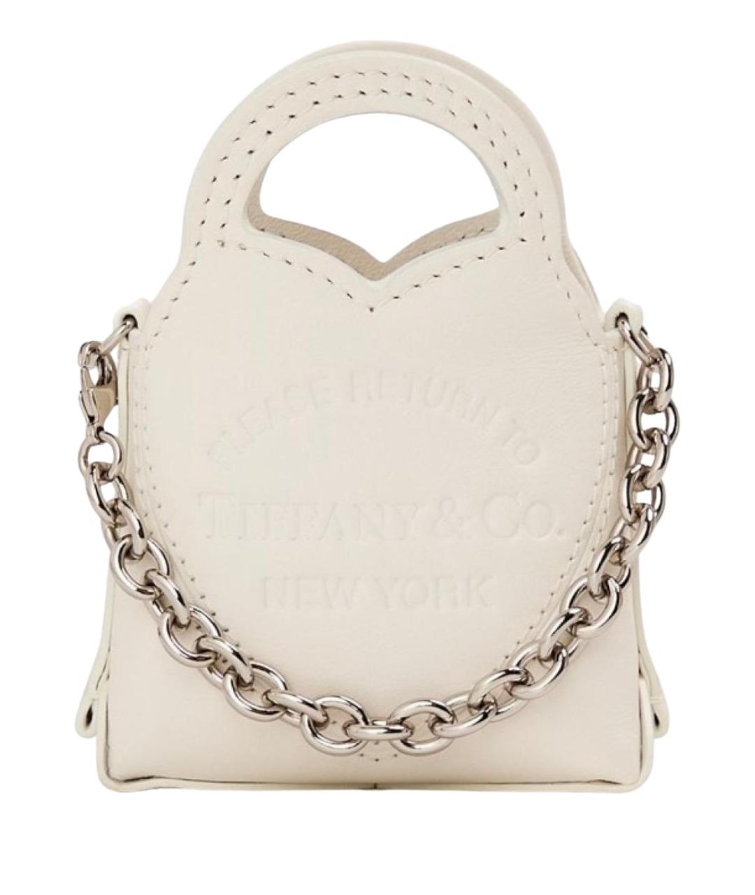 TIFFANY&CO Белая кожаная сумка с короткими ручками, фото 1