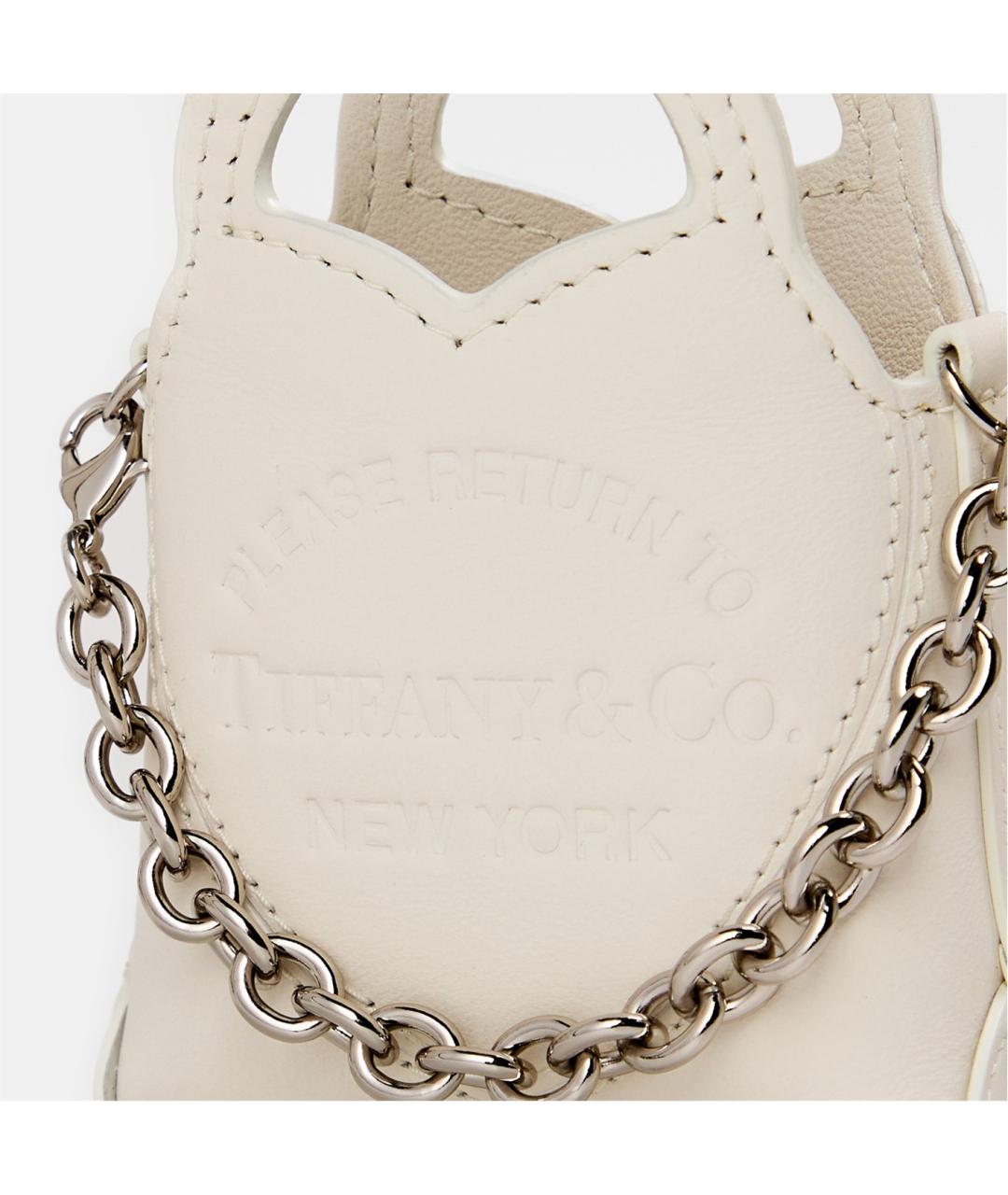 TIFFANY&CO Белая кожаная сумка с короткими ручками, фото 3