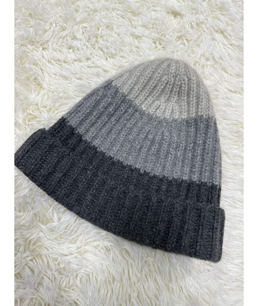 LORO PIANA Серая кашемировая шапка, фото 4