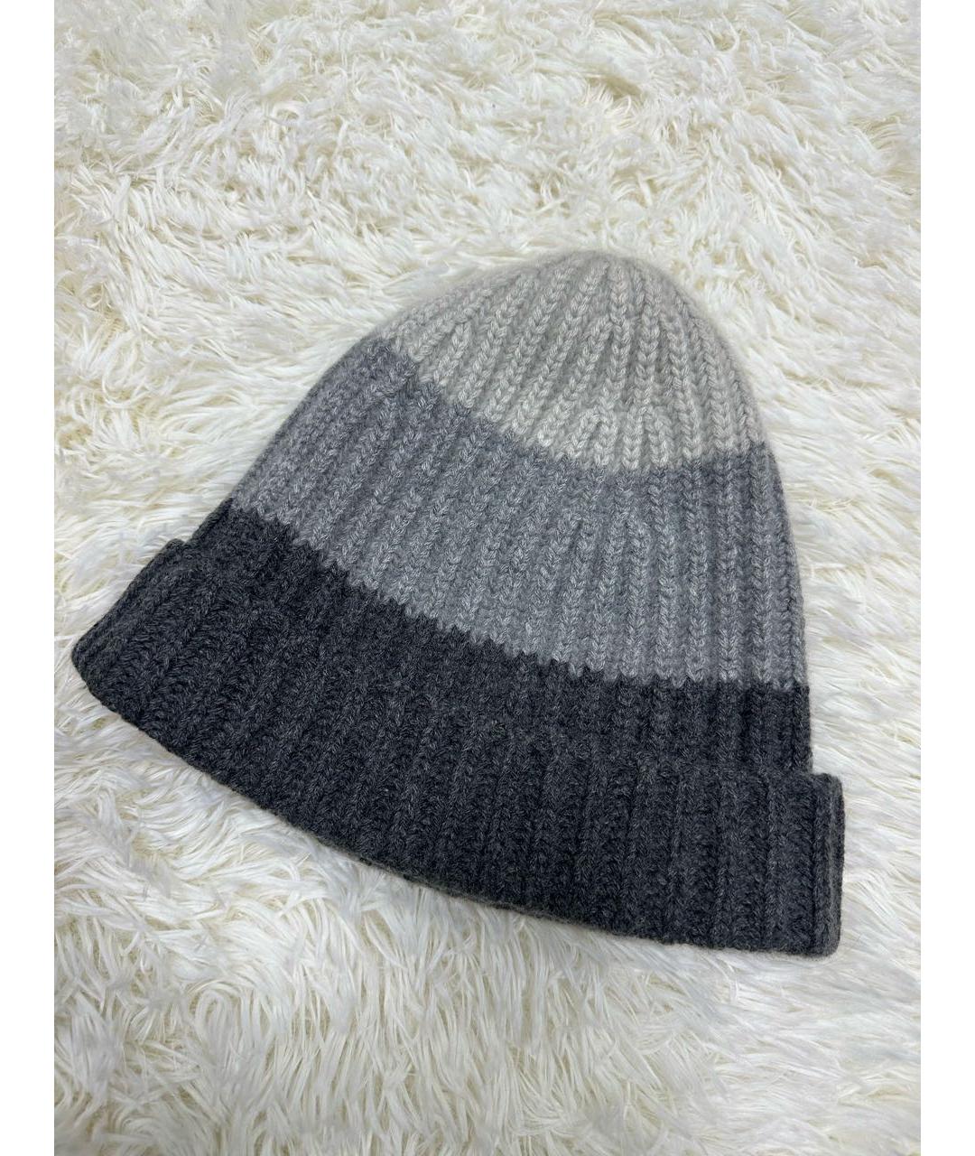LORO PIANA Серая кашемировая шапка, фото 5