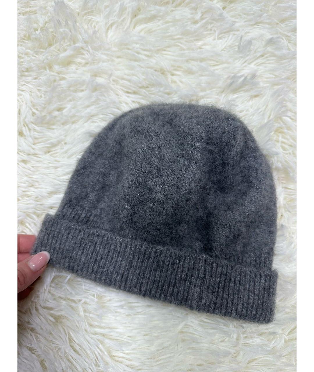 HERMES Серая кашемировая шапка, фото 2