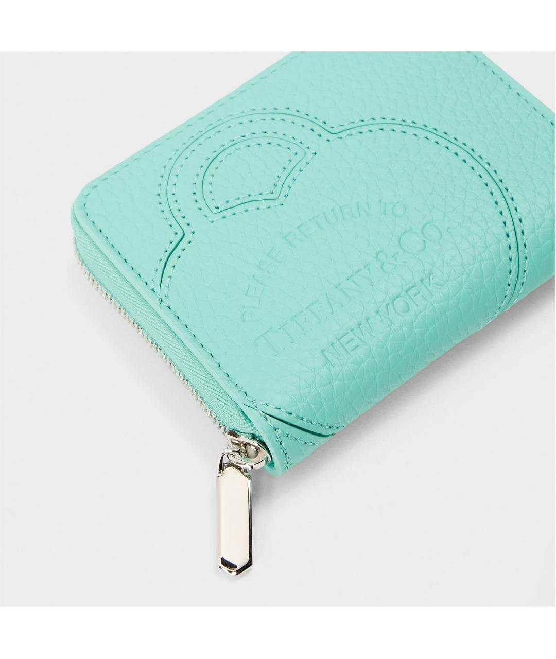 TIFFANY&CO Бирюзовый кожаный кошелек, фото 3