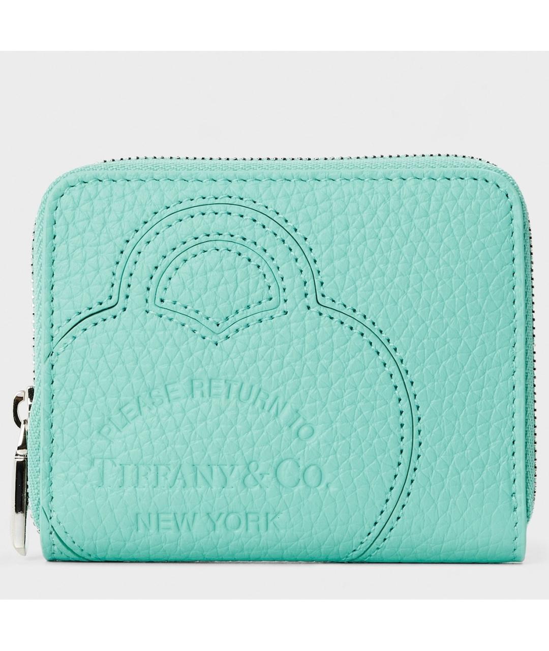 TIFFANY&CO Бирюзовый кожаный кошелек, фото 5