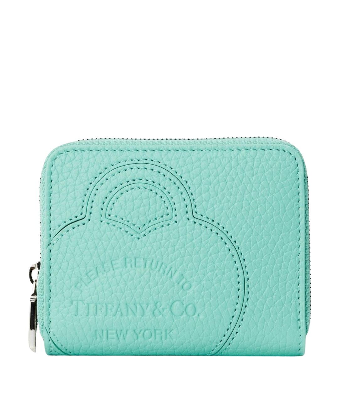 TIFFANY&CO Бирюзовый кожаный кошелек, фото 1