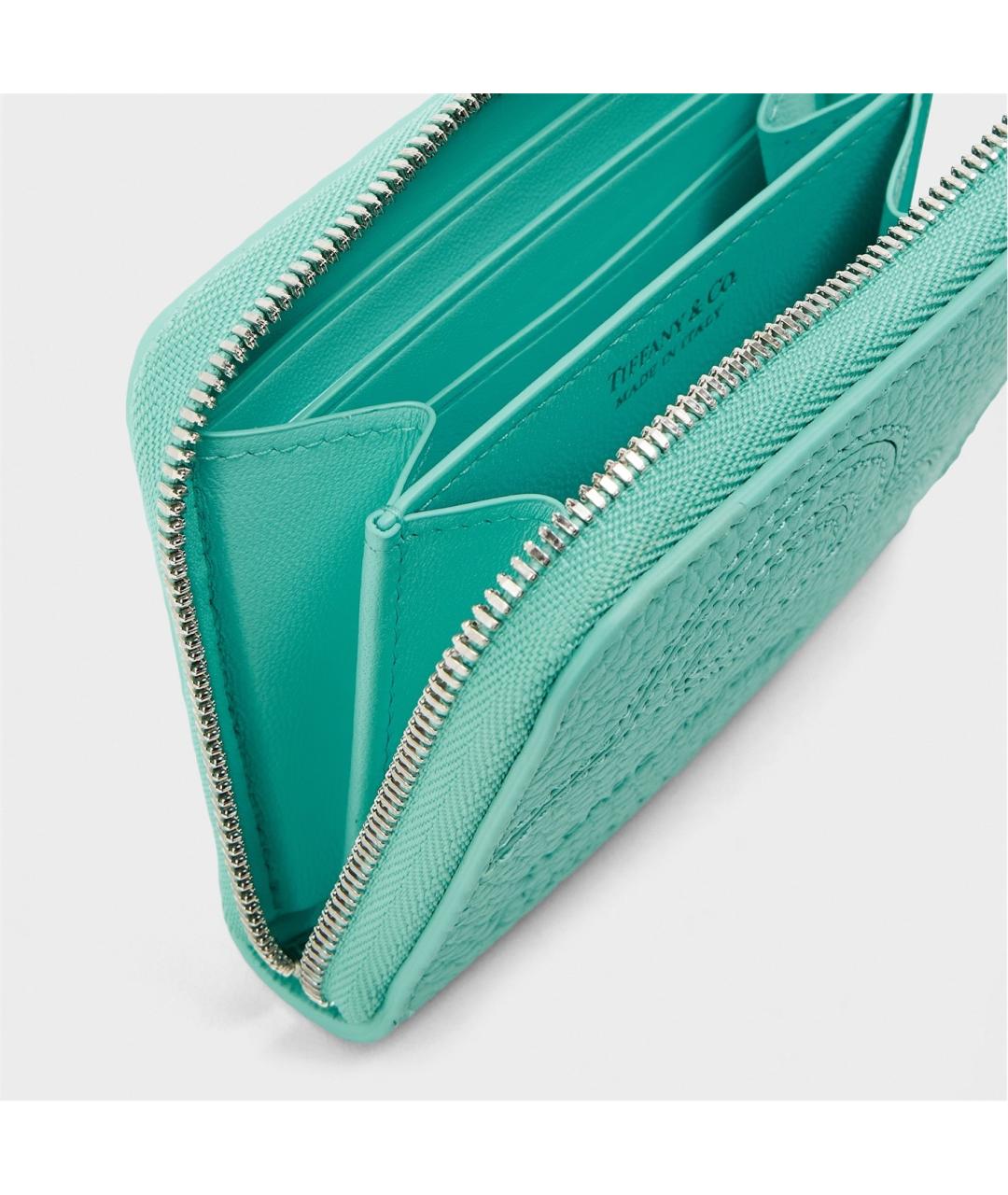 TIFFANY&CO Бирюзовый кожаный кошелек, фото 4