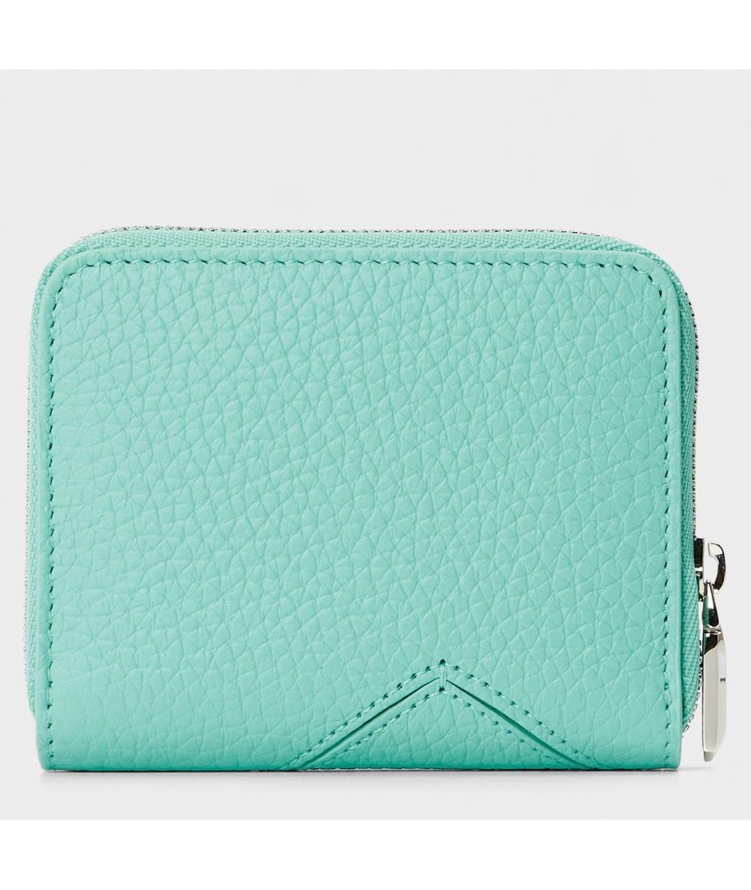 TIFFANY&CO Бирюзовый кожаный кошелек, фото 2