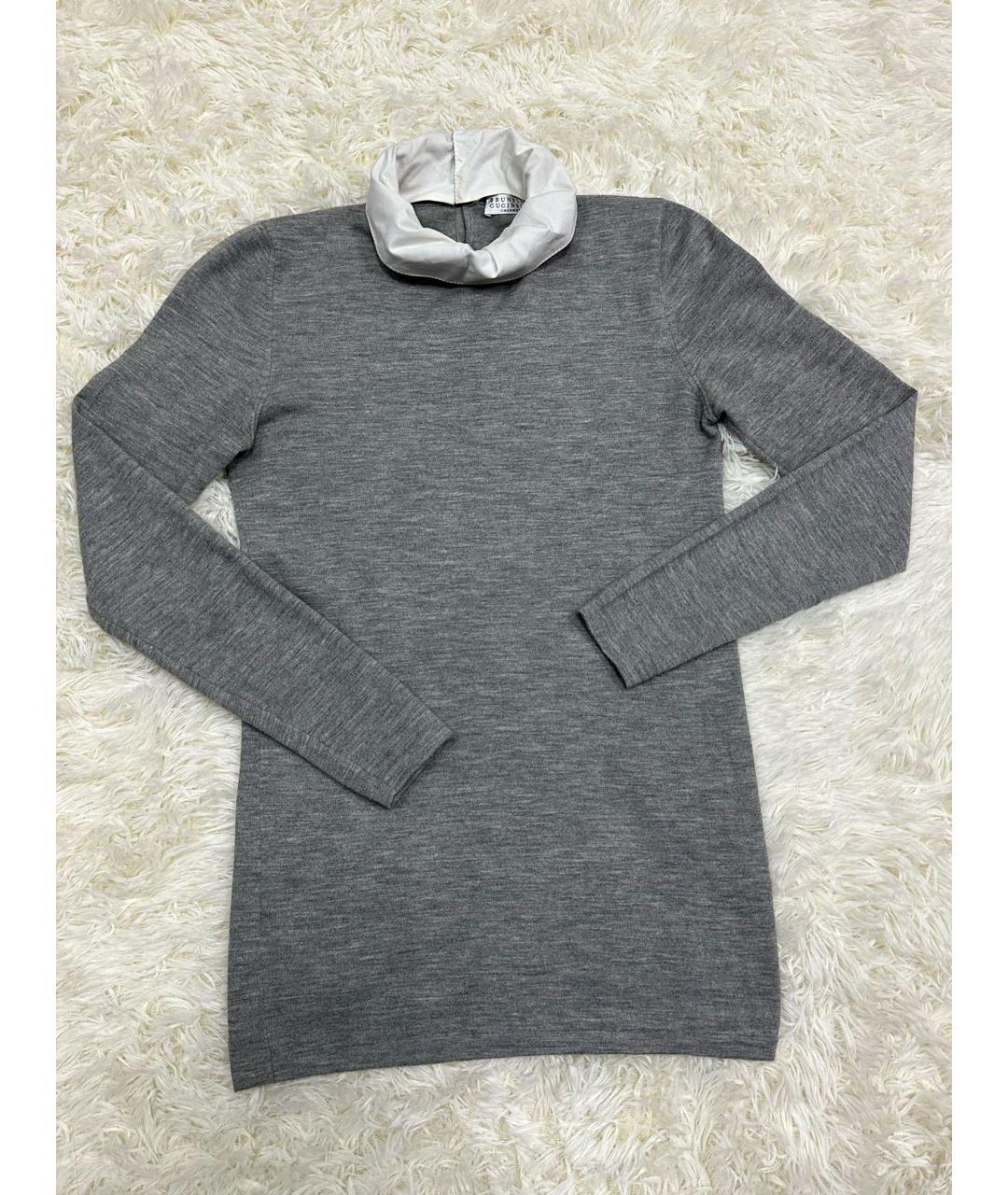 BRUNELLO CUCINELLI Серый кашемировый джемпер / свитер, фото 5
