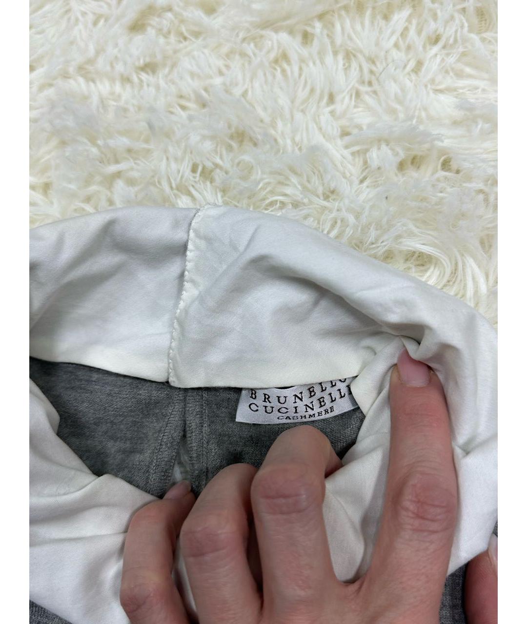 BRUNELLO CUCINELLI Серый кашемировый джемпер / свитер, фото 3